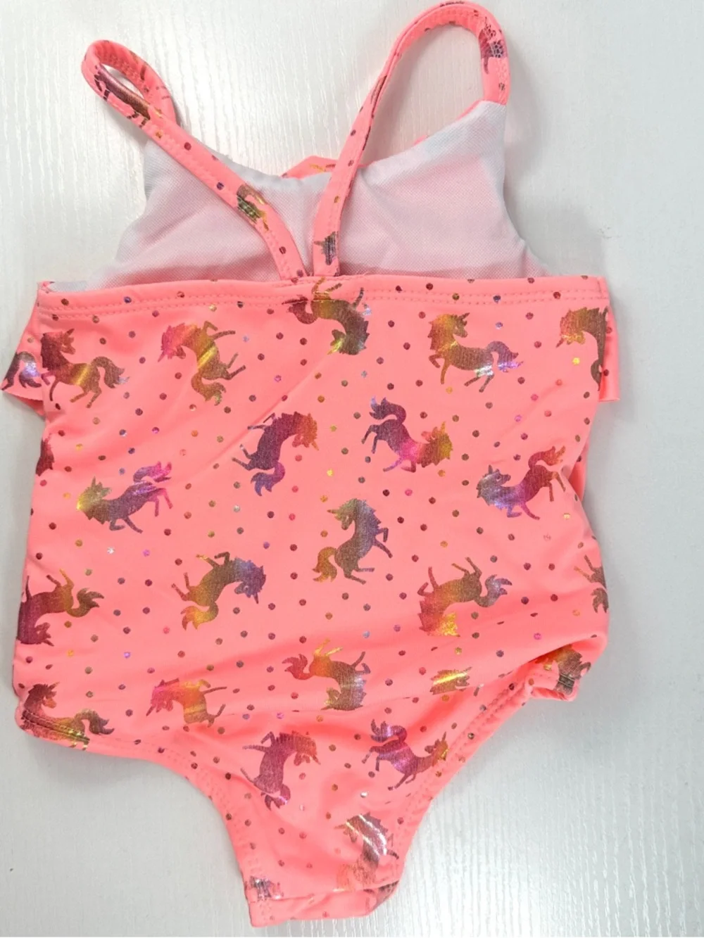 Penelope Mack toddler one piece swimsuit unicorn bright pink 24M‎